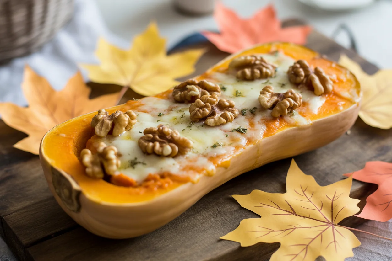 Butternut farcie aux lardons et au ch&egrave;vre