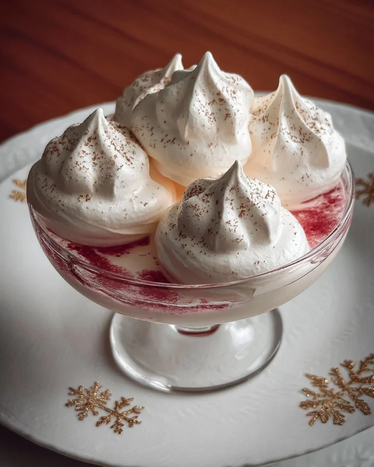 Mousse de Litchi avec Meringues, un dessert tropical et léger.