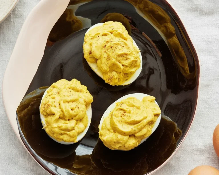 Oeufs mimosa garnis au thon, câpres et anchois, un apéritif savoureux et crémeux.