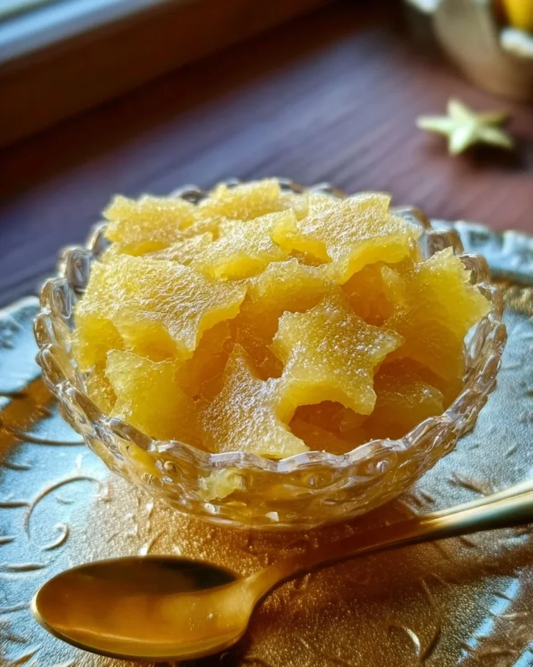 Pâte de fruits au citron présentée sur une assiette délicate