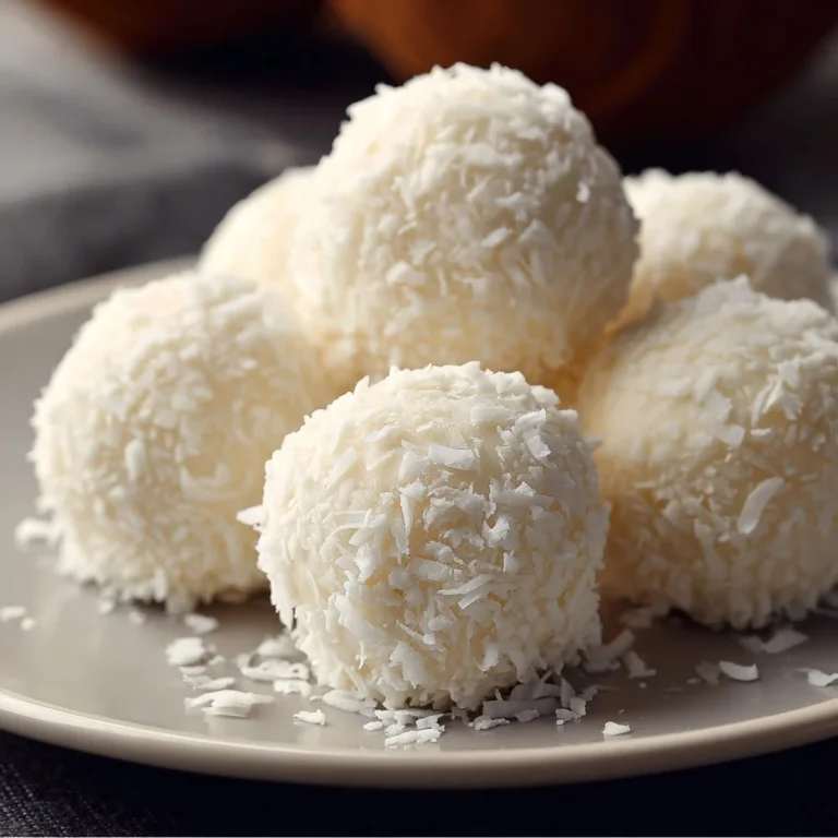 Boules de crème de noix de coco sans cuisson, dessert léger et savoureux