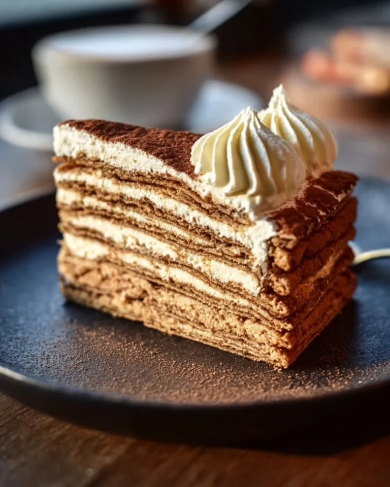 Gâteau Petit Beurre au café décadent garni de café et biscuits Petit Beurre