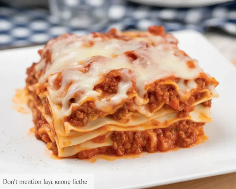 Lasagnes à la viande hachée gratinées avec légumes et fromage emmental