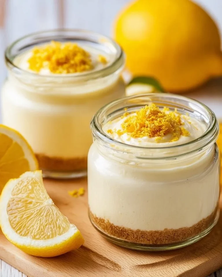 Delicious lemon mousse dessert served in a glass, garnished with lemon slices.