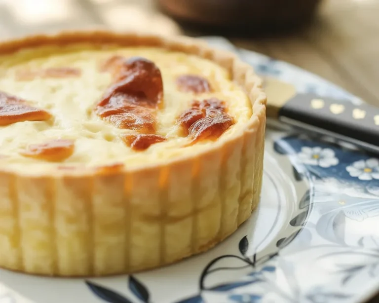 Recette de quiche lorraine à la pâte feuilletée avec lardons et crème