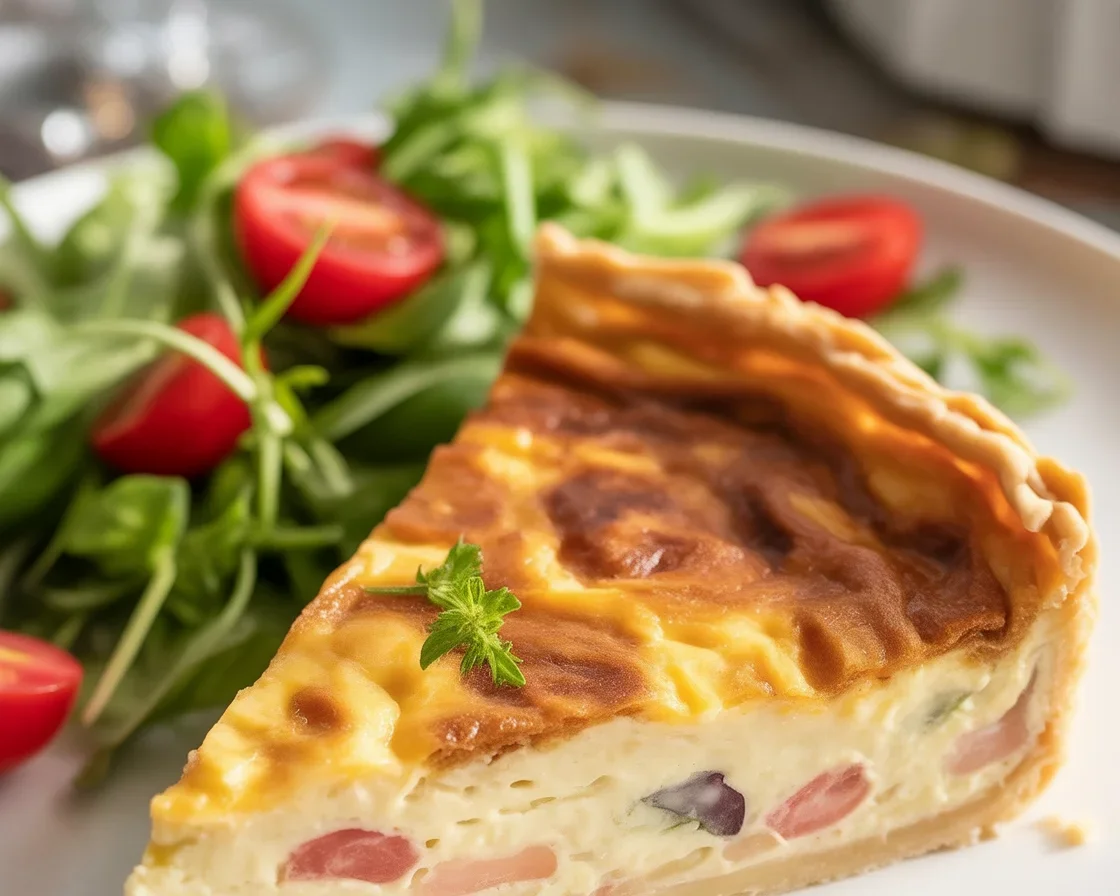 Recette de quiche lorraine sans crème fraîche, légère et délicieuse.