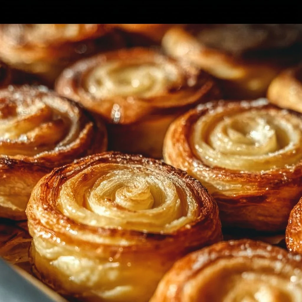 Roulés feuilletés aux pommes, recette rapide et facile en 10 minutes.