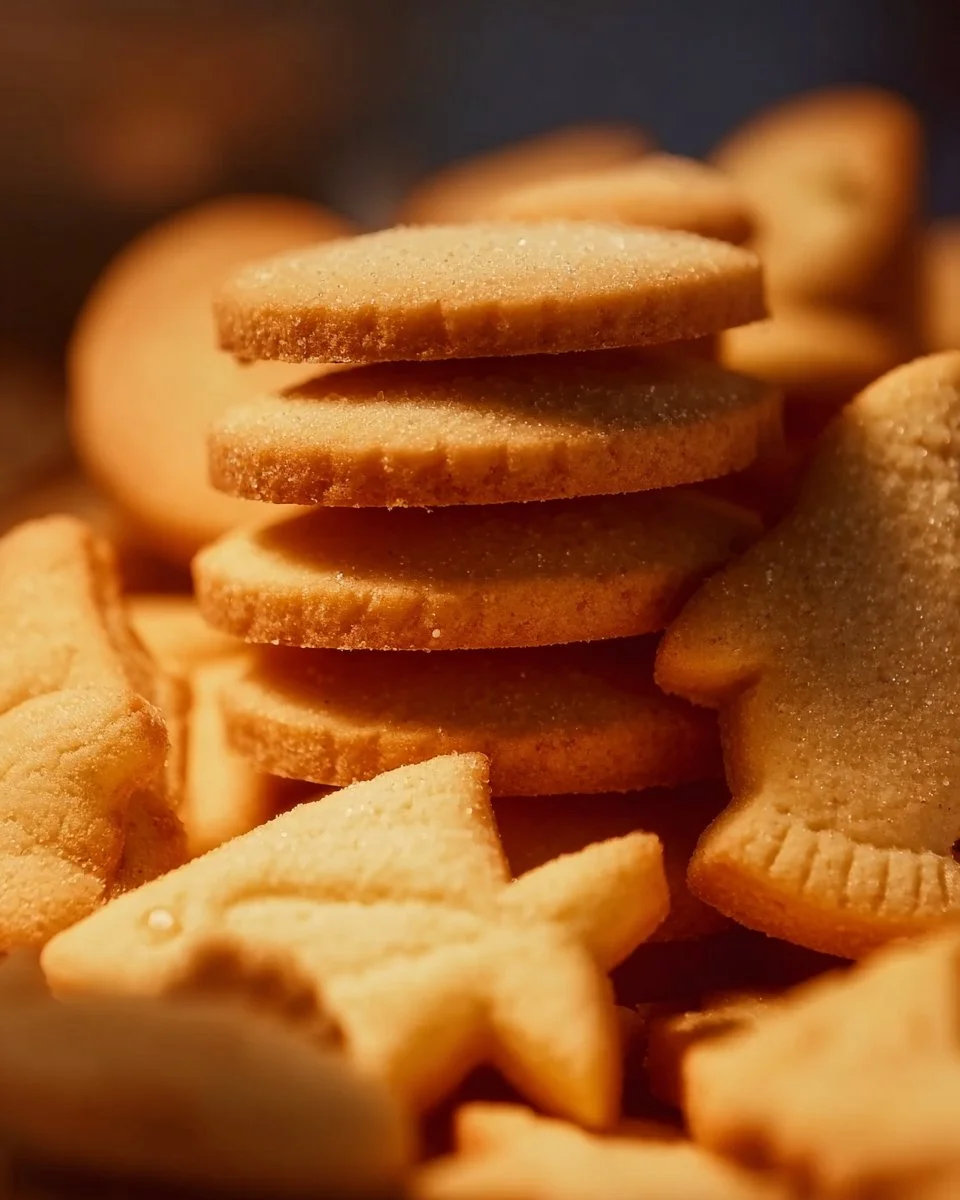 Sablés moelleux et rapides sur une assiette en céramique