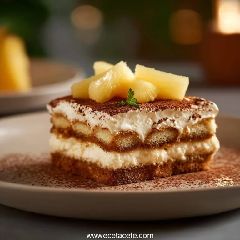 Tiramisu Coco Ananas, dessert crémeux à la noix de coco et ananas frais