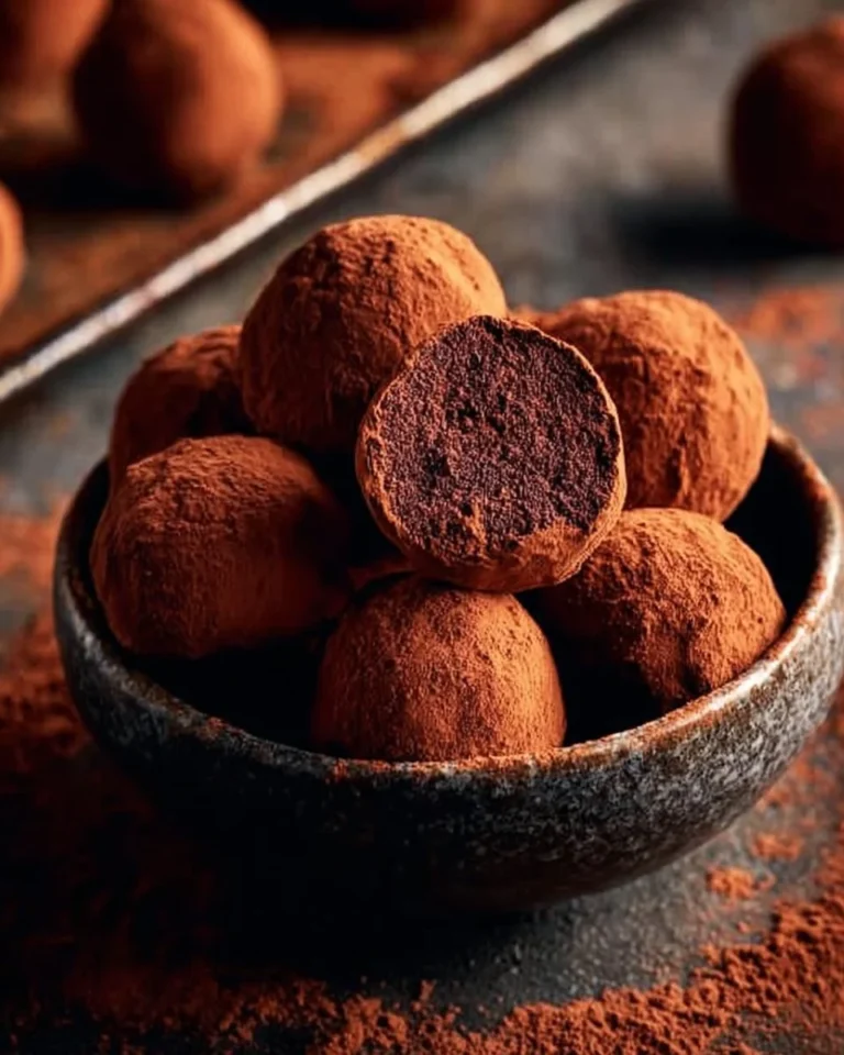 Truffes au chocolat maison délicatement enrobées de cacao