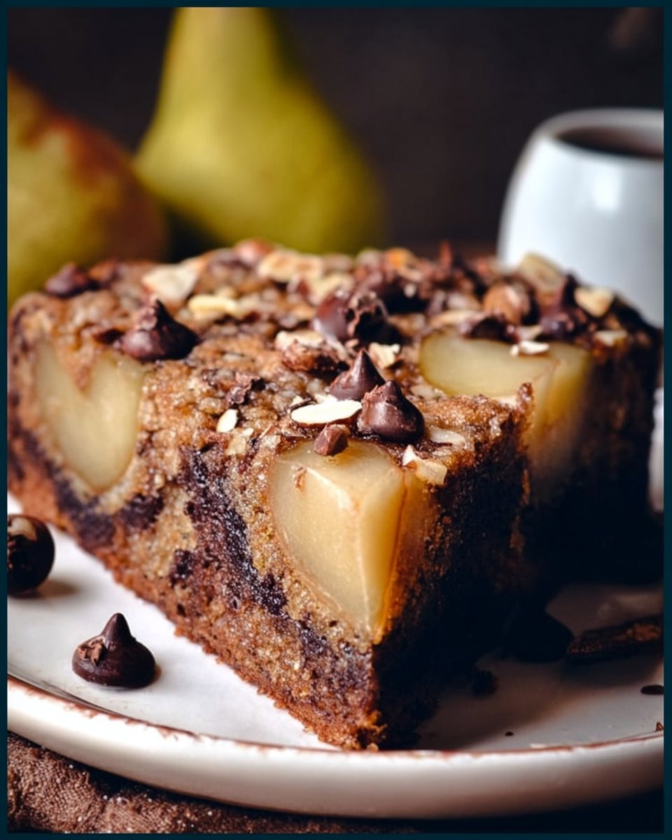 Pear Almond Chocolate Cake