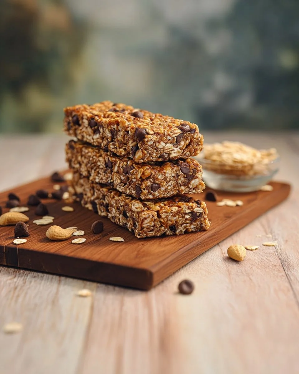 Barres de céréales beurre de cacahuètes et pépites de chocolat