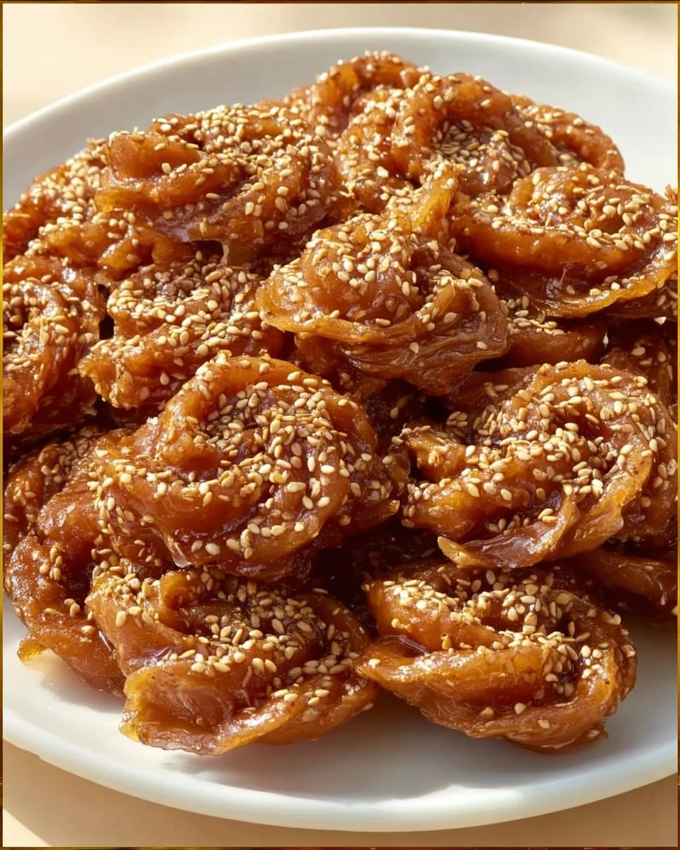 Chebakia Marocaine, pâtisserie au sésame et miel, décoration sucrée