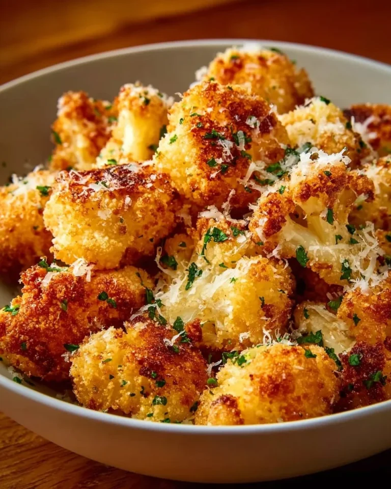 Chou-fleur rôti croustillant au parmesan, prêt à déguster