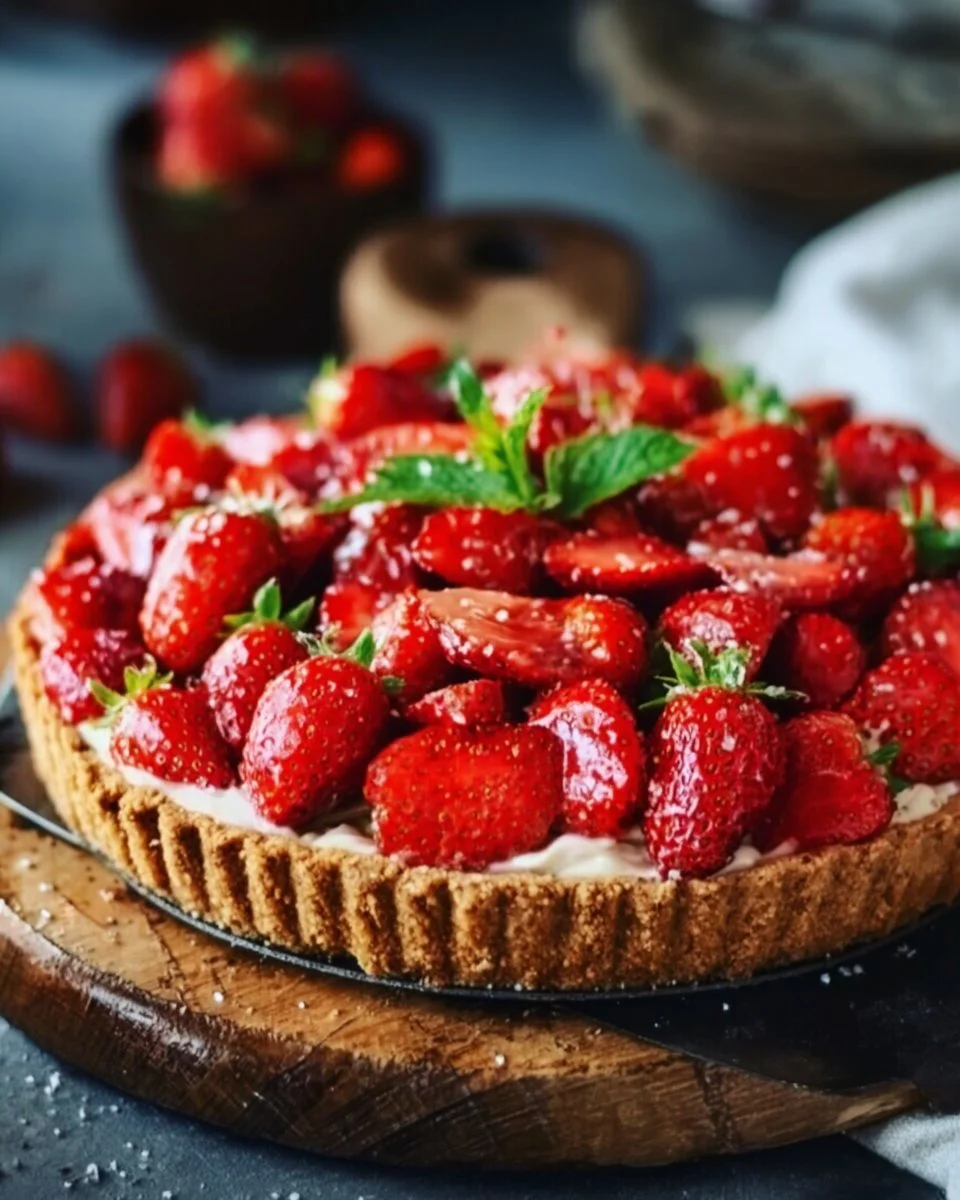 Delicious No-Bake Strawberry and Speculoos Tart: Your Irresistible Dessert in Just 20 Minutes!