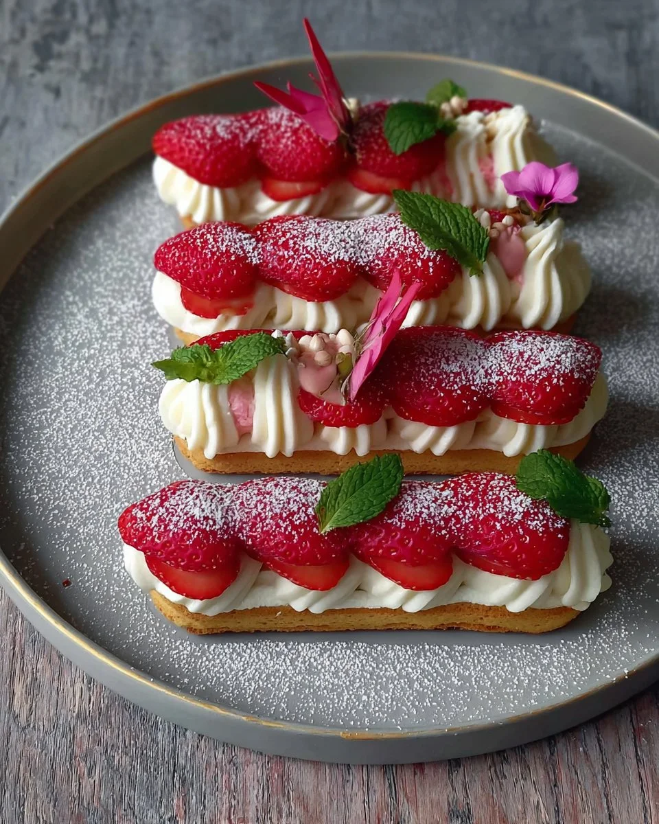 Doigts de fraise, menthe et mascarpone 🍓