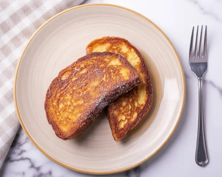 Recette de Pain perdu brioché moelleux et caramélisé, parfait pour le petit-déjeuner.