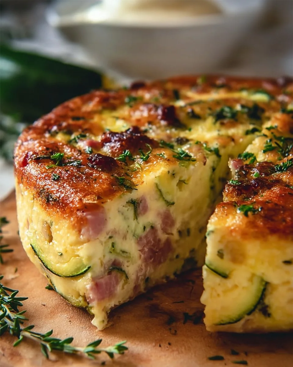 Flan de courgettes au jambon et mozzarella