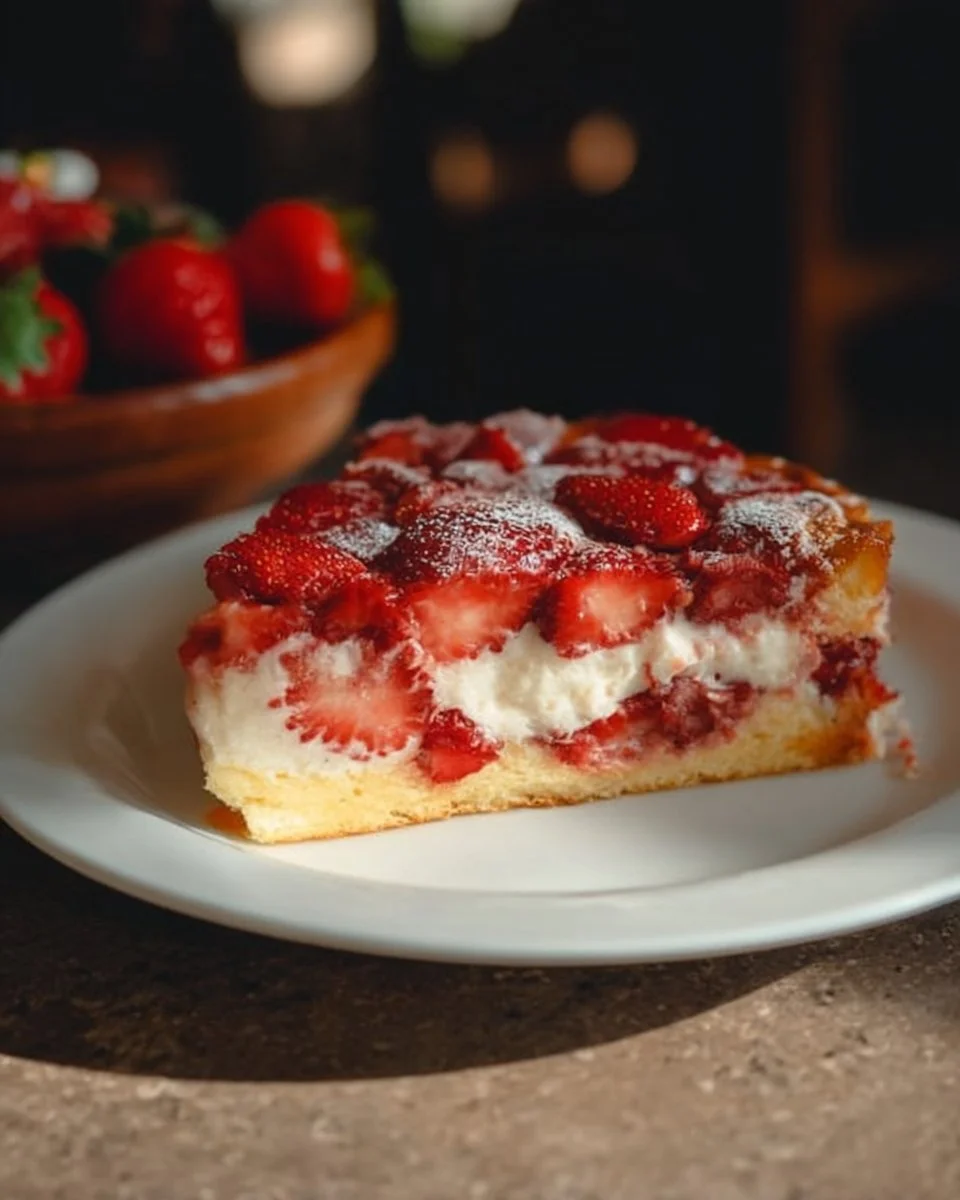 Gâteau magique aux fraises