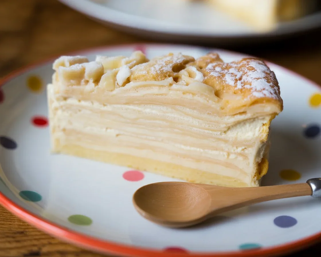 Gâteau magique avec trois couches : fondant, crémeux et mousseux.