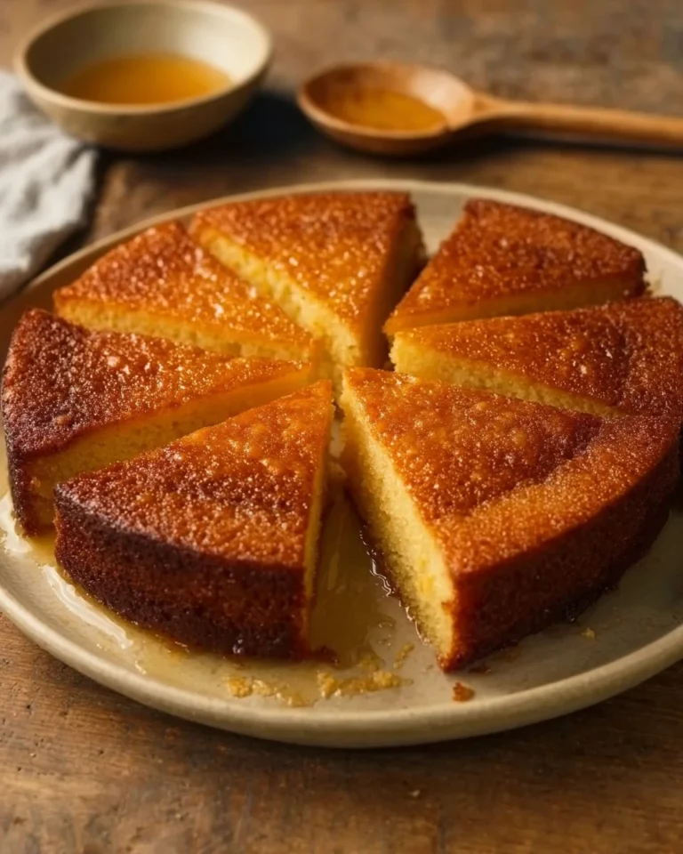 Gâteau semoule marocain, dessert traditionnel savoureux et moelleux.