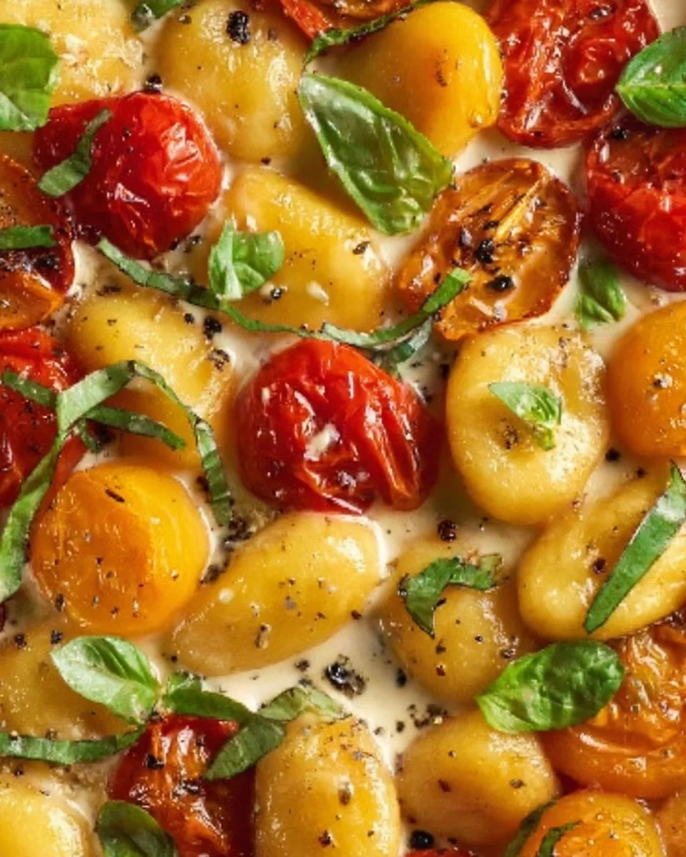 Gnocchi crémeux aux tomates cerises et burrata