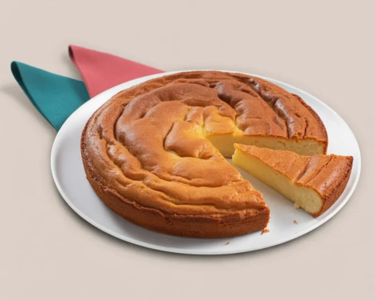 Gâteau basque traditionnel garni de crème pâtissière et de confiture de cerises.