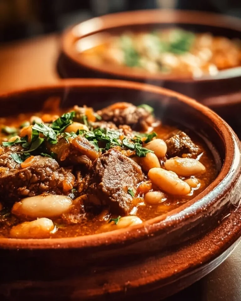 Plat de Loubia Marocaine avec des haricots, tomates et épices