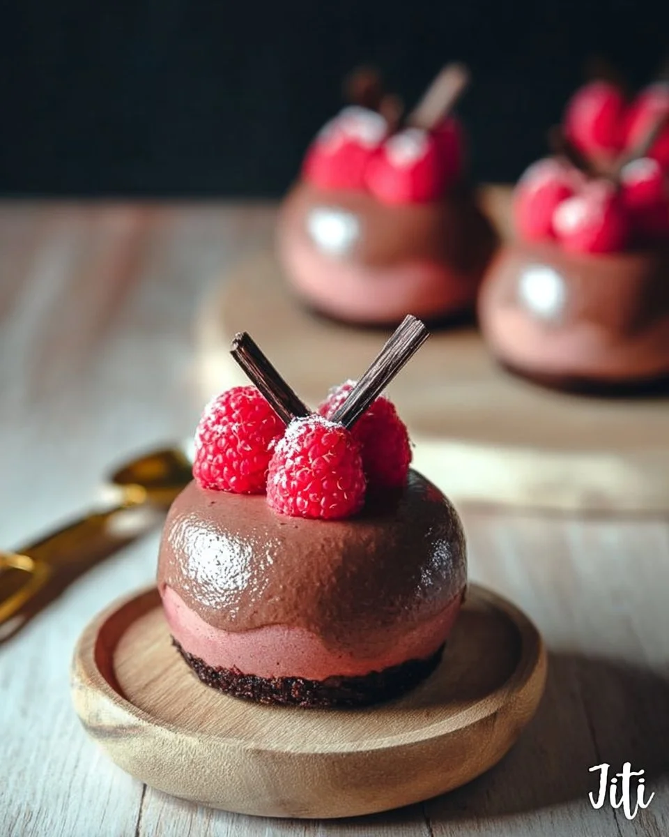 Mousse and creamy chocolate-raspberry