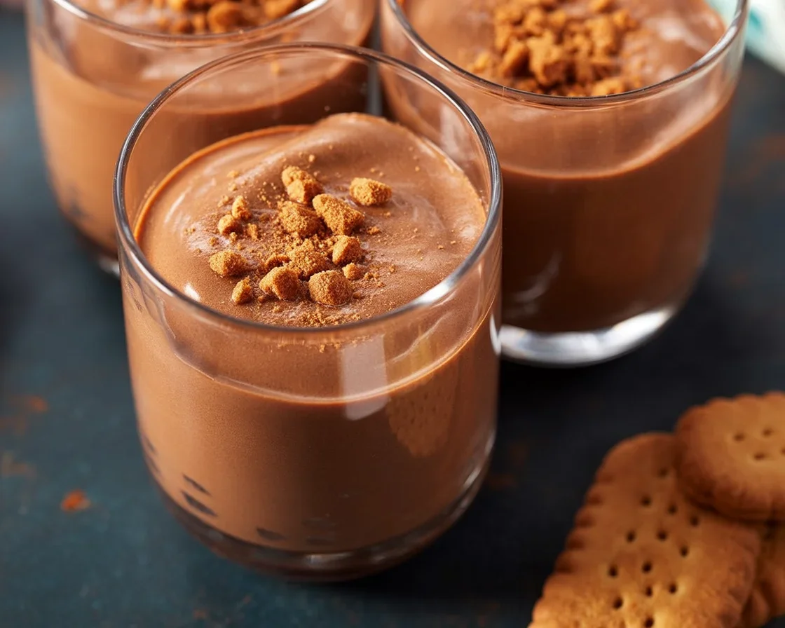 Mousse au chocolat facile et crémeuse préparée avec du chocolat noir et des œufs.
