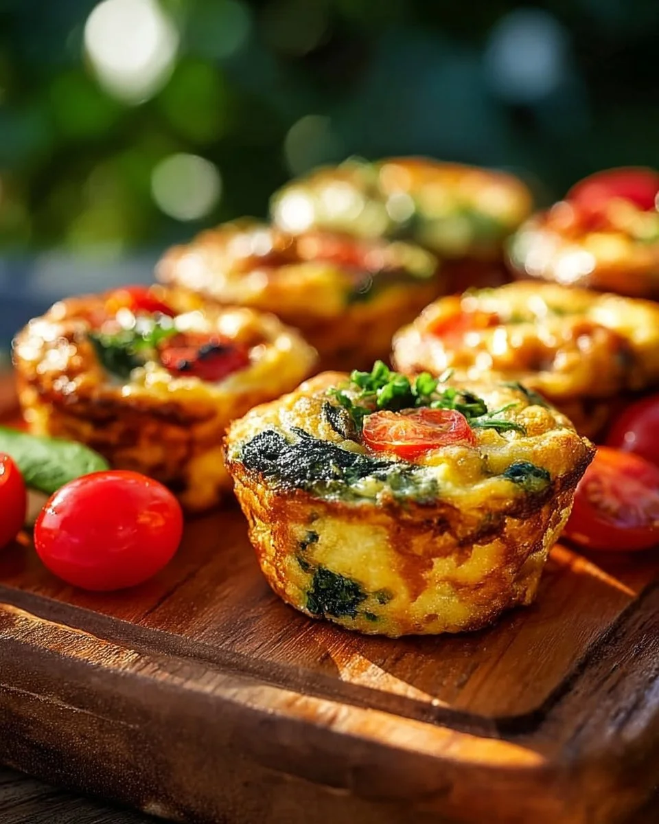 Muffins moelleux aux œufs et légumes, idéals pour un petit-déjeuner sain.