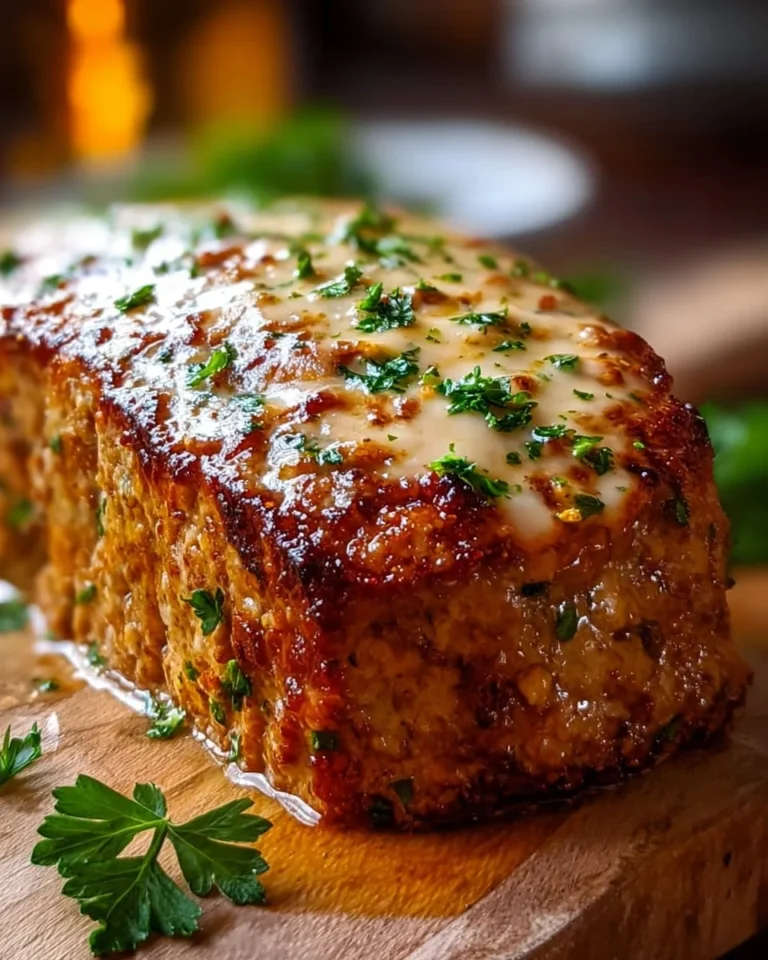 Pain de Poulet à l’Ail et Parmesan frais et appétissant
