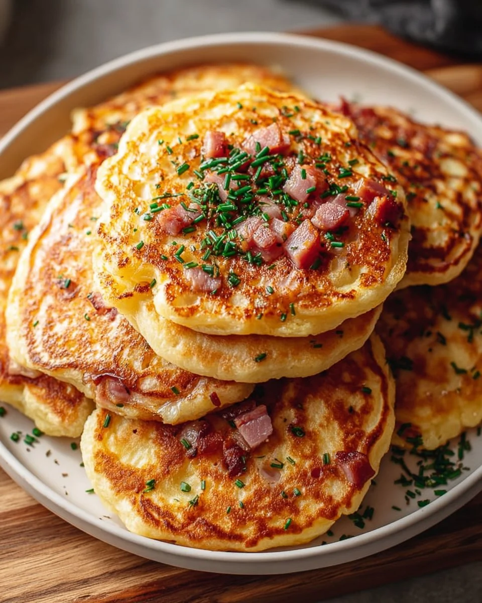 Pancakes jambon fromage savoureux