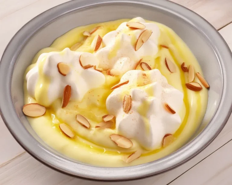 Île flottante dessert avec meringue et crème anglaise - recette classique française