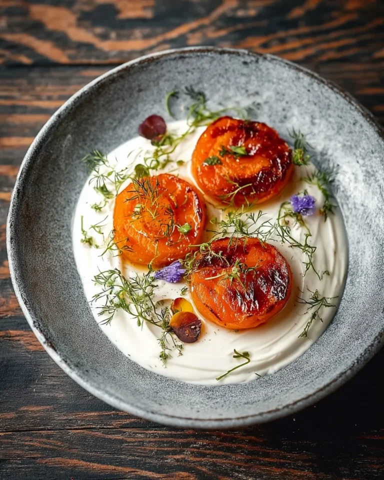 Rosaces de Carottes présentées sur une assiette élégante.