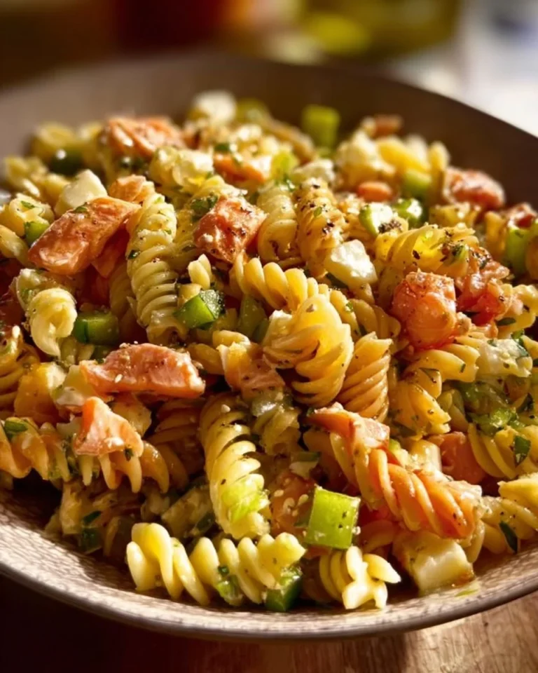 Salade de pâtes d'été avec légumes frais et vinaigrette
