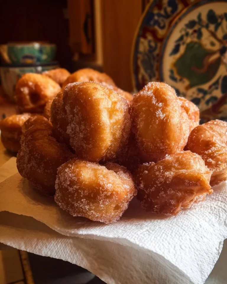 Sfenj à la vanille, beignets marocains frits sur une assiette.