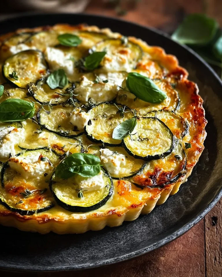 Tarte courgette feta savoureuse et fraîche, parfaite pour les repas d'été.