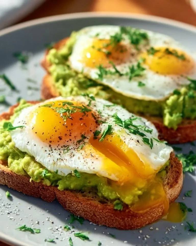 Tartine avocat garnie d'un œuf poêlé, parfaite pour le brunch