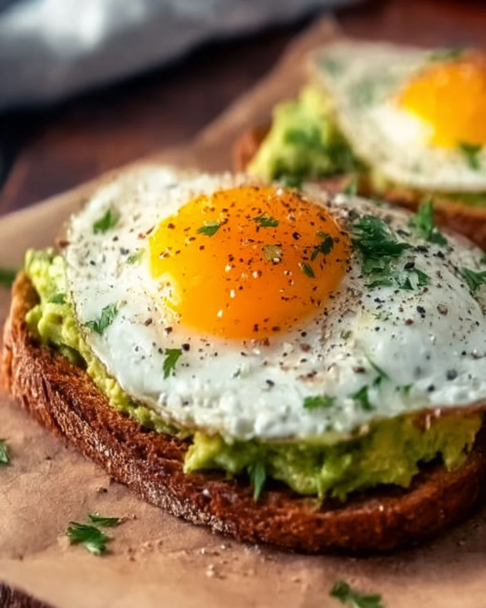Tartine à l'avocat et œuf poêlé