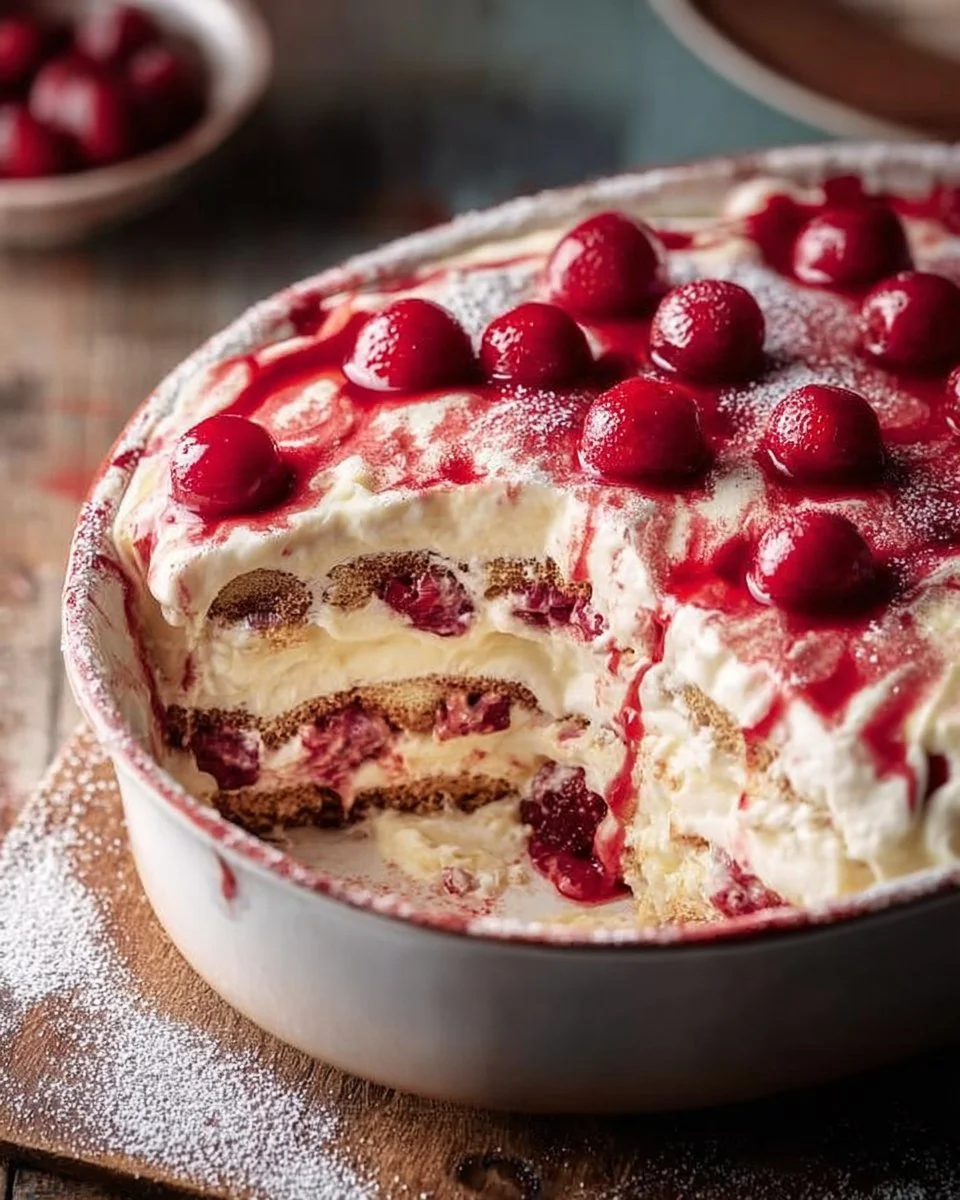 Tiramisu crémeux à la framboise