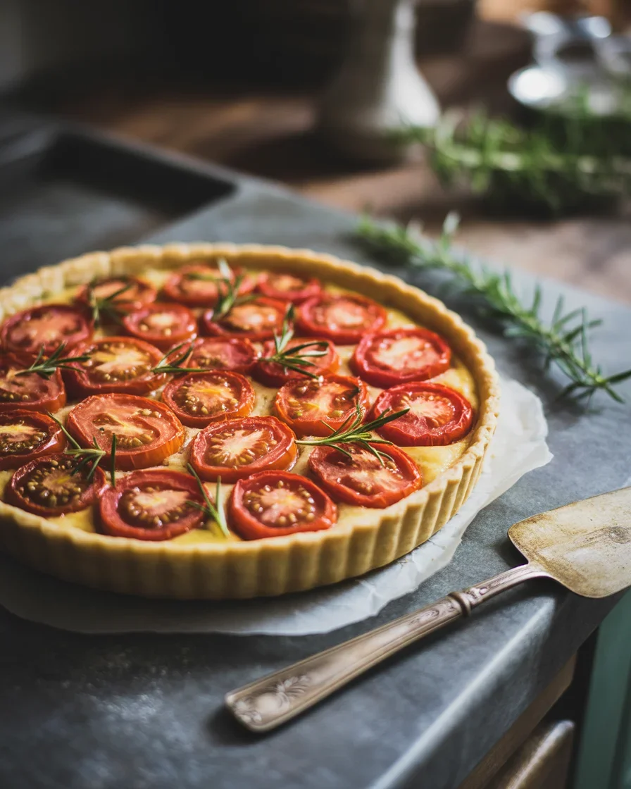 Une délicieuse Tarte aux tomates et moutarde à faire chez soi