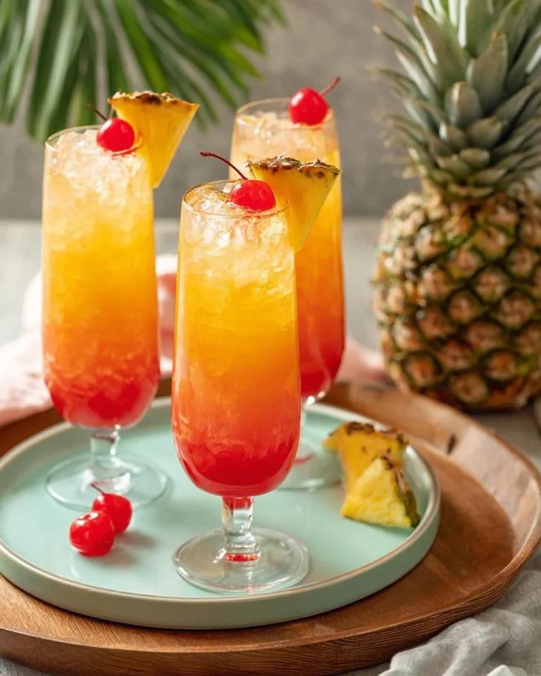 Cocktail Mimosa Hawaïenne délicieux et rafraîchissant servi en verre.