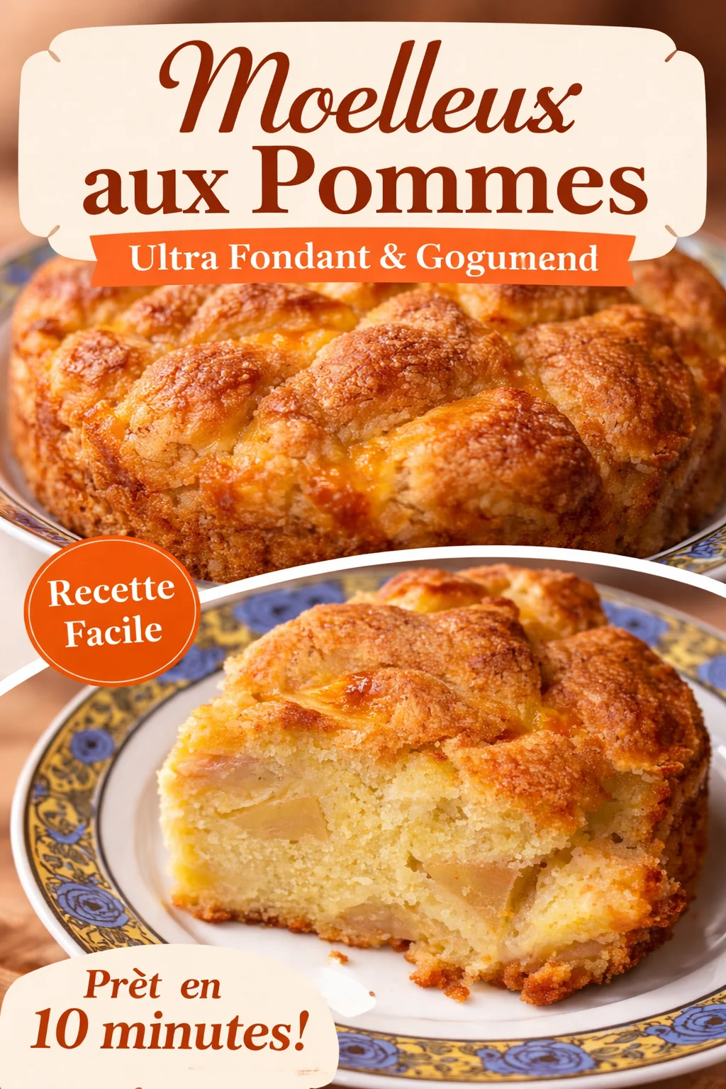 Moelleux aux pommes, fondant et réconfortant à chaque bouchée!