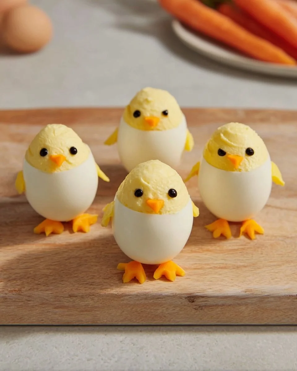 Recette d'œufs mimosa poussins pour un apéritif créatif et délicieux.