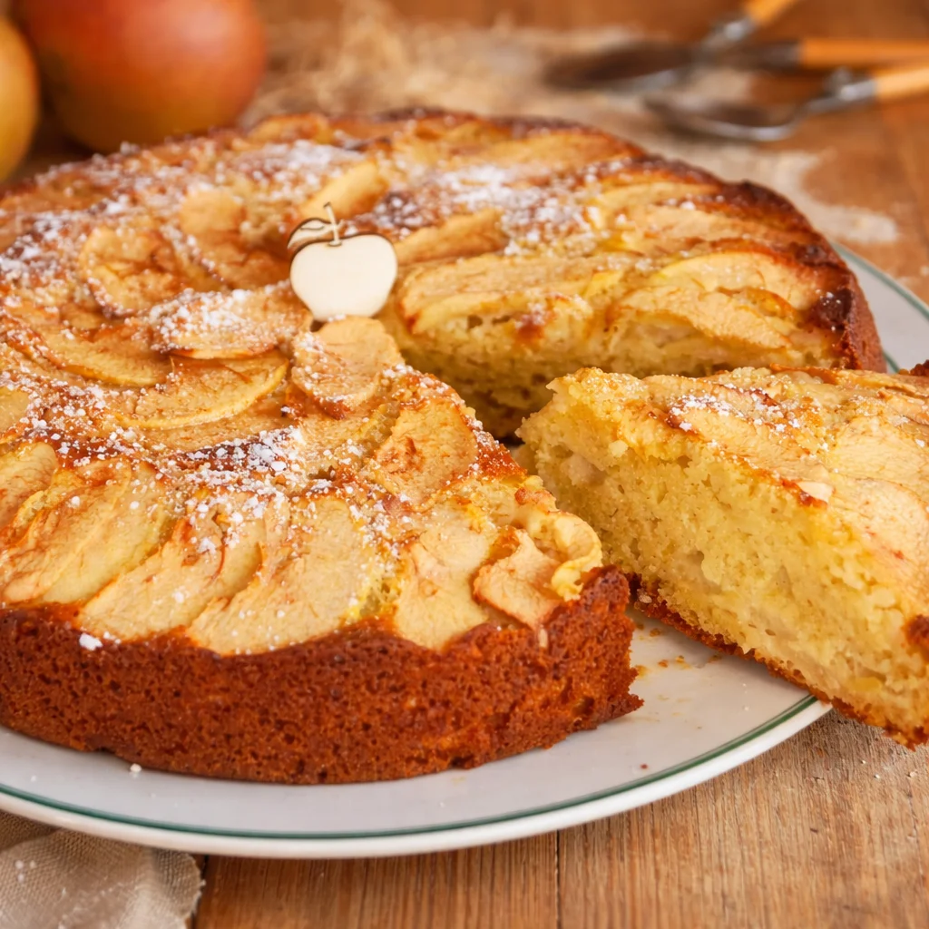 Recette de maman gâteau aux pommes et caramel, moelleux et savoureux.