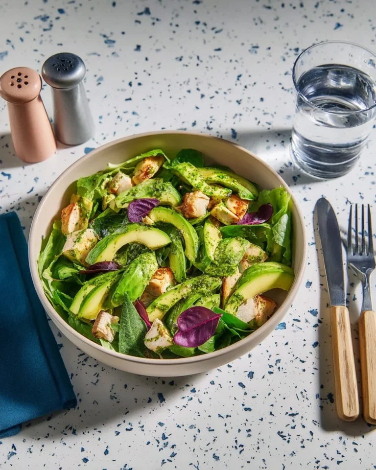 Bol de dinde et avocat à la sauce Green Goddess, plat sain et savoureux.