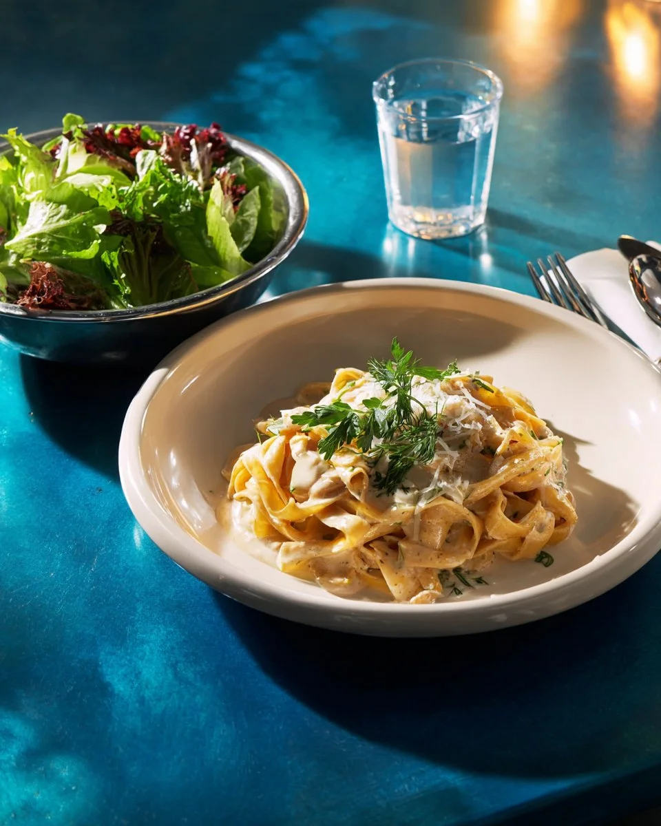 Coquilles de pâtes au pesto rouge servies avec des tomates fraîches.