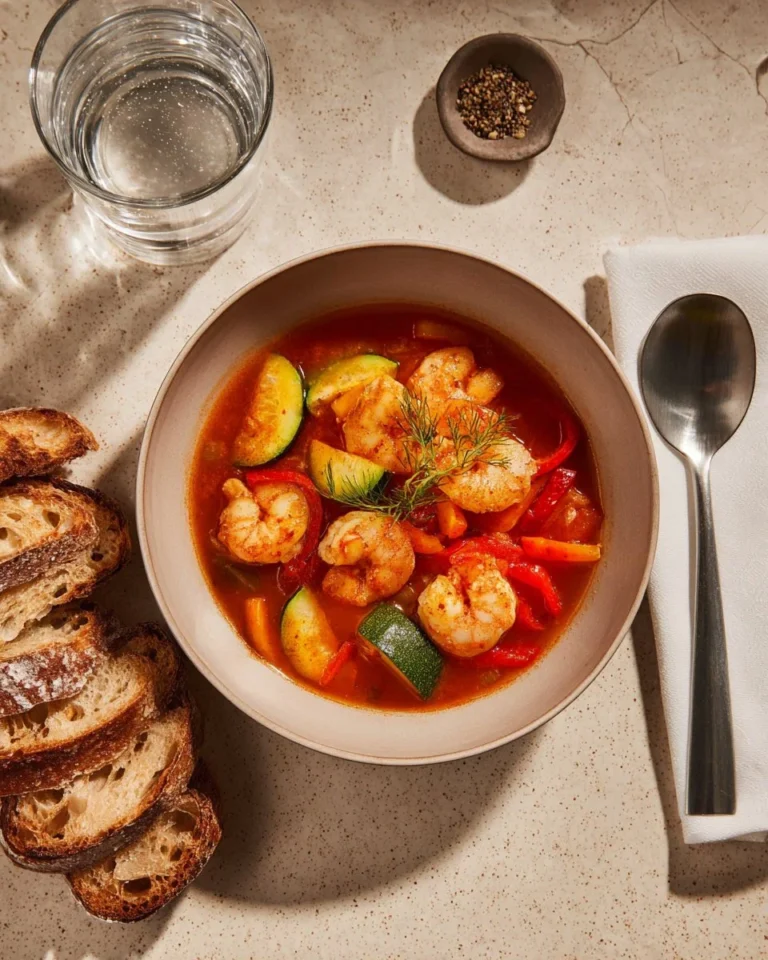 Crevettes piri-piri avec sauté de légumes frais d'été