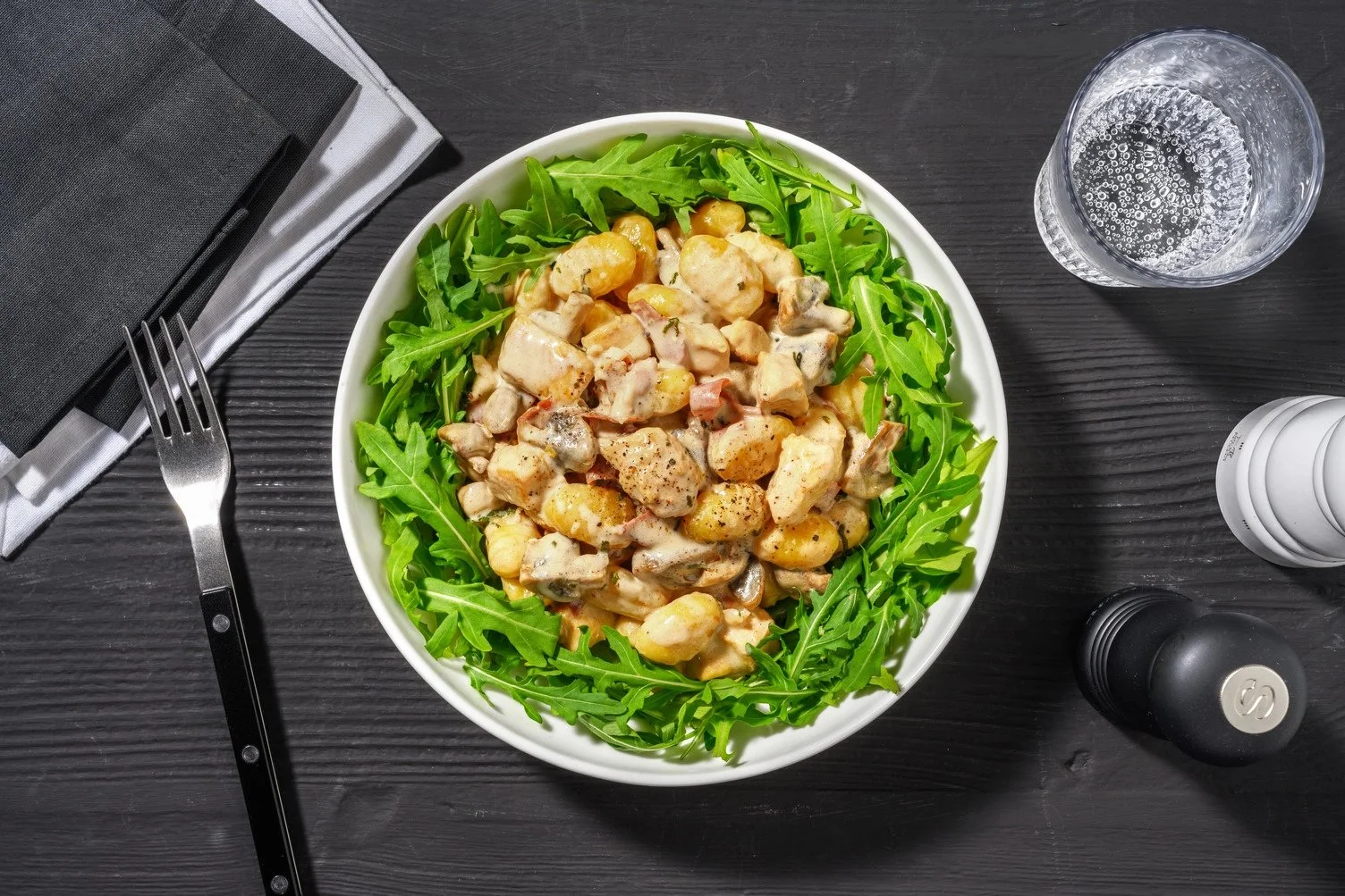 Gnocchi with Chicken, Cured Ham, and Sage Butter